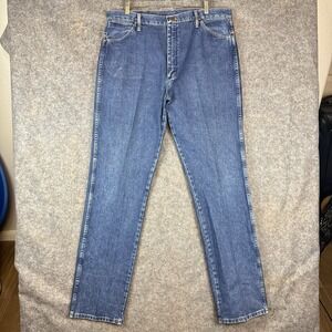 Vintage Wrangler Jeans Mens 38x37 Blue 13MWZ Cowboy Cut Western Rodeo